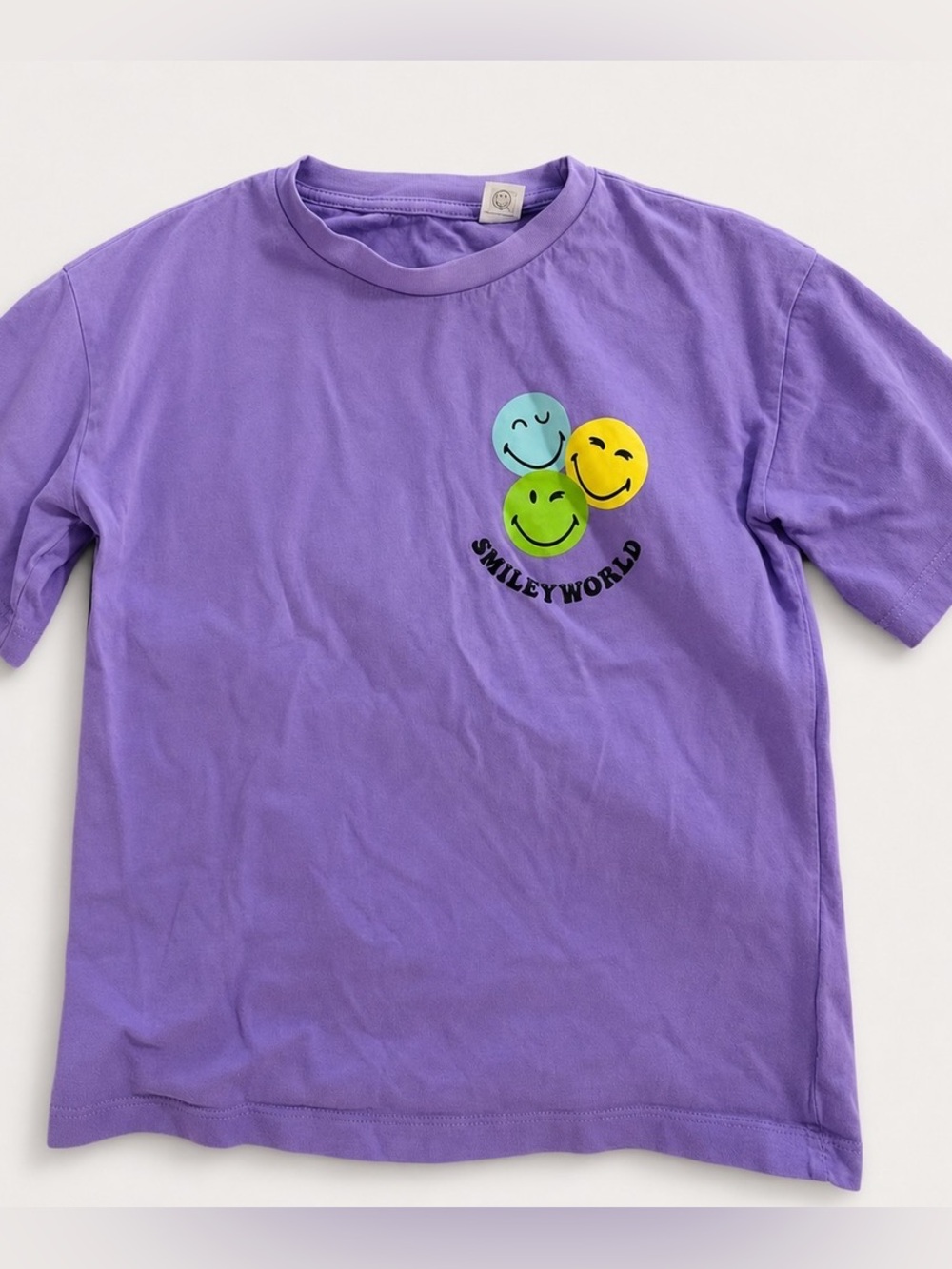 H&M Purple Tee with Smiley Balloon Trio